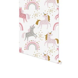 Unicorn Rainbow Self-Adhesive Wallpaper Peel and Stick For Baby room 3m - Picture 1 of 10