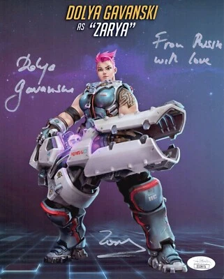 DOLYA GAVANSKI Overwatch ZARYA Hand Signed 8x10 Autograph Photo JSA COA Cert - Image 1 of 2