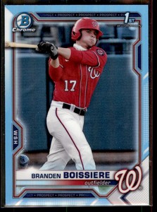 Branden Boissiere 2021 Bowman Draft Chrome Sky Blue Refractor #BDC-156