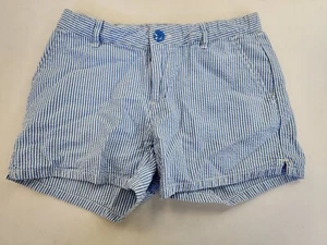 Gap Kids 12 Girls Verical Striped Blue White Pockets Nautical Adjustable Waist - Picture 1 of 10