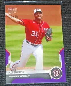 2021 Topps Now Opening Day Max Scherzer #d 21/25 Purple Washington OD-295 - Picture 1 of 1