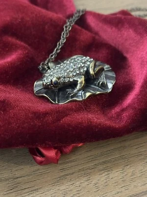 Alilang Cristal Rana Colgante Collar con Cadena 25" Foto 1 de 4