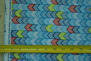 By 1/2 Yd, Blue Lime & Red Chevrons Quilt Cotton, Springs/Astromonkey, M6912 - Picture 1 of 6