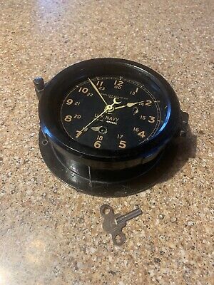 WWII Era Chelsea U.S. Navy Clock. Bakelite. Good Timekeeper. Off A Ship?. NoRes • 170.61$