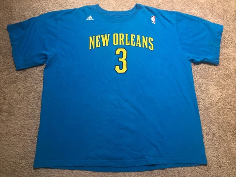 adidas New Orleans Pelicans #3 Chris Paul Men's T-Shirt Blue 2XL Short Sleeves Cover