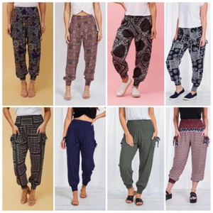 Caroline Morgan Harem Pants Women Casual Baggy Hippie Bohemian Yoga Beach Travel - Picture 1 of 104