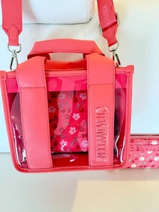 NWT STEVE MADDEN BWEBBER CLEAR W WALLET CROSSBODY BAG SATCHEL CORAL - Picture 1 of 10