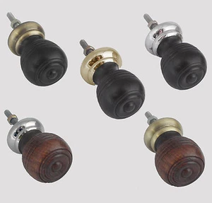 Perillas de puerta de armario de madera para gabinete de cabaña de 34 mm con base de metal - Imagen 1 de 7