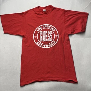 Vintage 1993 Guess Jeans Georges Marciano T-shirt Sz L? Made In USA 90s Red Logo - Picture 1 of 7