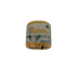 J & P Coats Royale Crochet Thread Metallic Gold Size 10 AT463 - Picture 1 of 5