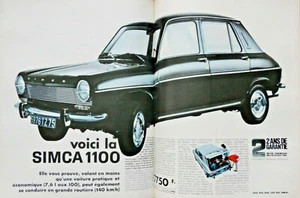 PUBLICITÉ DE PRESSE 1967 VOICI LA SIMCA 1100 PRATIQUE ET ÉCONOMIQUE 7,6 L/100KM - Picture 1 of 1