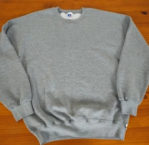 Felpa girocollo vintage Russell Athletic uomo XLT grigio erica bianca anni 90 palestra - Foto 1 di 11