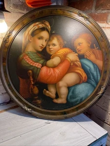 Antique Madonna della Seggiola  (Madonna of the Chair) by Raphael 24” - Picture 1 of 12