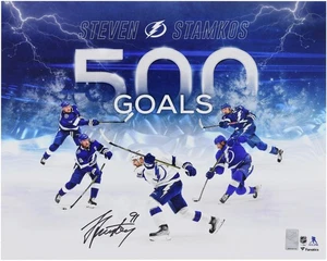 Steven Stamkos Tampa Bay Lightning Signed 16" x 20" 500th Goal Stylized Photo - Picture 1 of 1