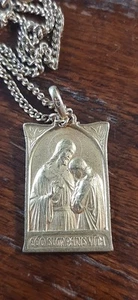 Heilige MEDAILLE - Ego Sum Panis Leben - Jesus mit Kind - vergoldet - Bild 1 von 4