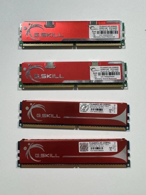 ⭐️⭐️⭐️⭐️⭐️ G. Skill F2-6400CL5D-2GBNQ Desktop Memory RAM 1GB x 4 Sticks - Red - Image 1 of 3