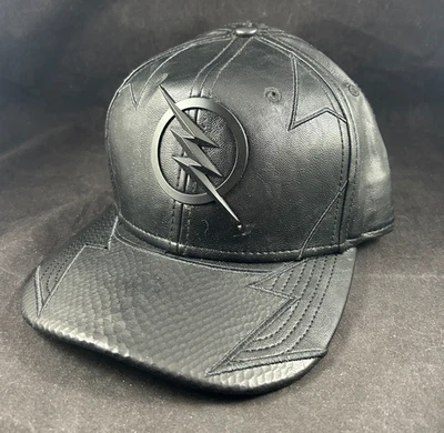 DC COMICS THE FLASH GORRA SNAPBACK IMITACIÓN CUERO NEGRO HOMBRE MÁS RÁPIDO GORRA VIVA RARA Foto 1 de 4