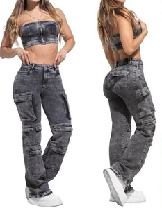 SET TOP JEANS PANTS COLOMBIANOS COLOMBIAN PUSH UP LEVANTA COLA BUTT LIFT 20140 - Picture 1 of 4