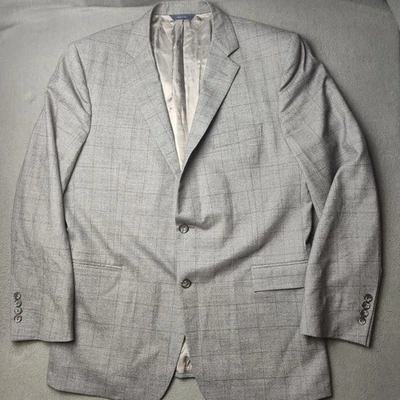 Brooks Brothers Sport Coat Mens 44R Gray Windowpane Regent Loro Piana Made Italy - Image 1 of 4