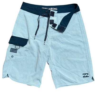 Billabong Niños Board Shorts Platino X Rayas Natación Surf Talla 24/Pequeño Foto 1 de 4