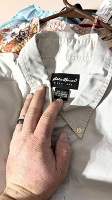 Camisa vintage Eddie Bauer abotonada talla grande 100 % algodón caqui exterior Foto 1 de 4