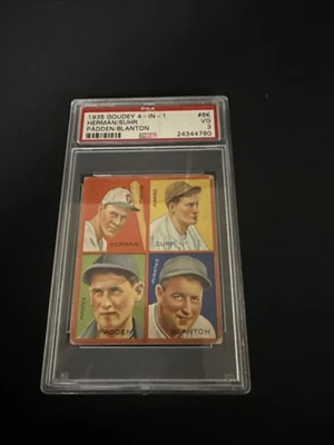 1935 Goudey 4-in-1   Babe Herman, Gus Suhr, Cy Blanton #8K (RC) PSA 3 - Image 1 of 2