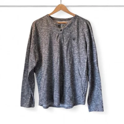 Volcom Henley Shirt Long Sleeve Heather Gray Casual Top - Image 1 of 4