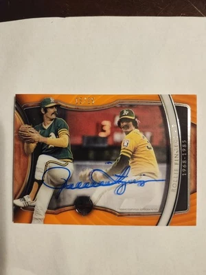 2018 TOPPS TRIBUTE GENERATIONS OF EXCELLENCE ROLLIE FINGERS AUTO ORANGE /25 - Image 1 of 2