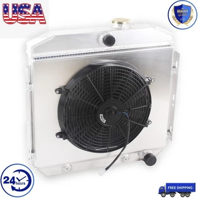 3ROW Radiator+Shroud+Fan For 1955-1957 Chevrolet Bel Air 4.3L 4.6L V8 Engine Foto 1 de 4