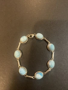 Vintage Sterling Silver Blue Larimar Bracelet - Picture 1 of 6