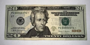 20 Twenty Dollar Bill "Star Note" 2017A - Very Cool - Quad - Low Serial Number - Picture 1 of 3