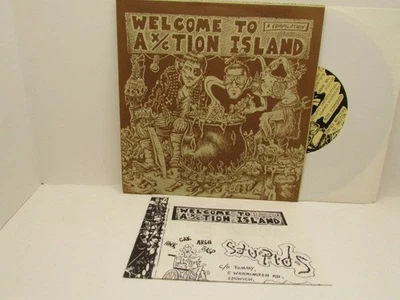 GG ALLIN Signed AUTOGRAPHED Welcome To Ax/ction Island VINYL 7" Single 1986 - Image 1 of 3