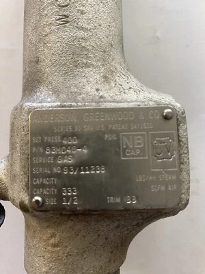 Anderson Greenwood Válvula Alivio 400 psi Set Presión Foto 1 de 4