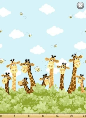 Susybee ZOE GIRAFFE Single Border Quilt Fabric sold by 1/2 yard #20257-930 - Image 1 of 3