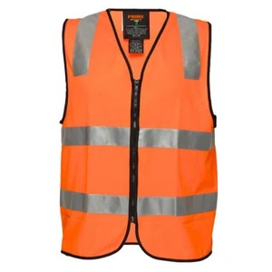 Portwest Hi-Vis Zip Vest D/N Heavy Duty Lightweight Tricot Polyester Soft Touch - Picture 1 of 7