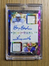 2022 Leaf In The Game BARRY SANDERS THURMAN THOMAS 2 GU Relic AUTOGRAPH 3/6🔥