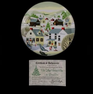 Weltbuch Weihnachtsteller Betsey Bates Vintage 1986 The Village Antiquitätenladen - Bild 1 von 4