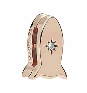 Ciondolo clip razzo spaziale Pandora Reflexions oro rosa zecca #787566CZ NUOVO - Foto 1 di 1
