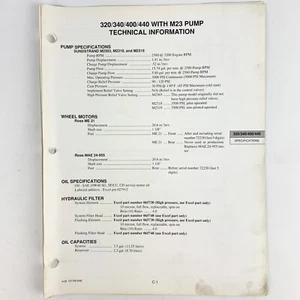 Hustler Excel 320 340 400 440 With M23 Hydraulics Specifications Manual 1990 - Picture 1 of 1