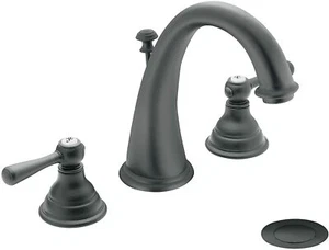 Grifo de baño de arco alto de dos manijas Moen T6125WR Kingsley en hierro forjado - Imagen 1 de 4