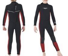Seaskin Kids Wetsuit 3mm for Boys Black/Red Full Suit Back Zip Size 6 NWOT