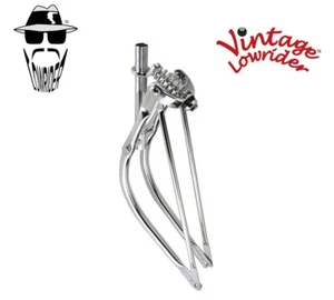 NEW! BENT SPRINGER FORK FRONT END FOR 24" BEACH CRUISER BICYCLES CHROME 1 " - Picture 1 of 1