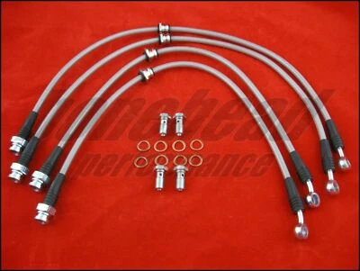 Тормозные магистрали плетеные из нержавеющей стали Techna-Fit для Nissan Maxima 1994-2001 годов выпуска - Изображение 1 из 4