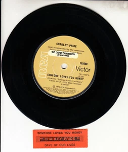 CHARLEY PRIDE Someone Loves You Honey 7" 45 record RARE! + juke box title strip - Picture 1 of 2