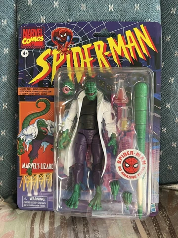 Marvel Legends Retro Spider-Man Lizard Walmart Exclusive In Hand Not Mint Card Cover