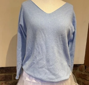 Made In Italy Ladies Light Blue Soft Jumper Size One Size 14 - Picture 1 of 5