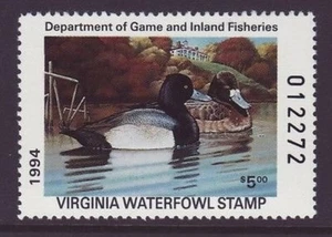 VA7 1994 Virginia State Duck Briefmarke DSS - Bild 1 von 1