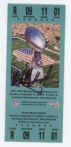 Willie McGinest Signed Auto Super Bowl XXXVI Ticket  New England Patriots