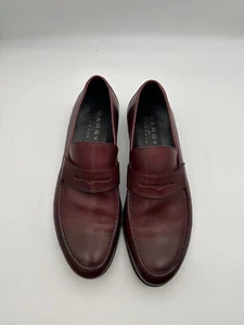 Harrys of London Made In Italy Leather Men’s Maroon Penny Loafers Sz 43 (9) EUC* - Picture 1 of 11