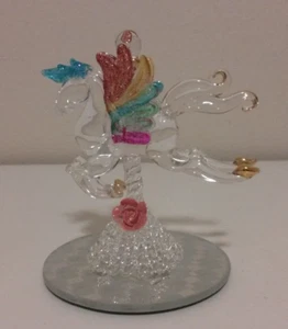 East West Spun Glass Unicorn 24 Karat Gold Plated Figurine - Picture 1 of 8